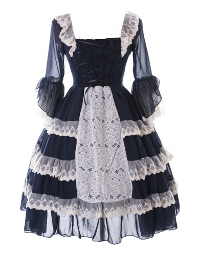 701 dunkel blau chiffon - blau,