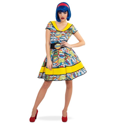 Damenkleid pop art comic 50er - pop,